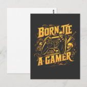 Born To Be A Gamer Skull Controller Art Briefkaart (Voorkant / Achterkant)