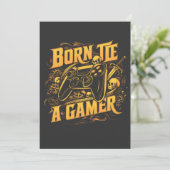 Born To Be A Gamer Skull Controller Art Feestdagenkaart (Staand voorkant)