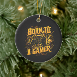 Born To Be A Gamer Skull Controller Art Keramisch Ornament