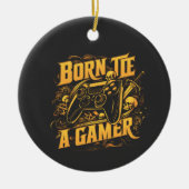 Born To Be A Gamer Skull Controller Art Keramisch Ornament (Voorkant)