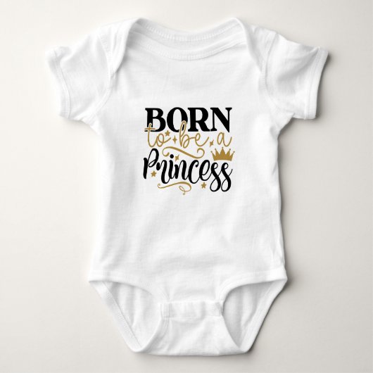 Born To Be A Princess Typografie Romper (Voorkant)