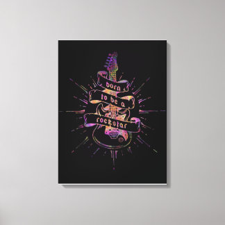 Born to be a Rock Star Canvas Afdruk