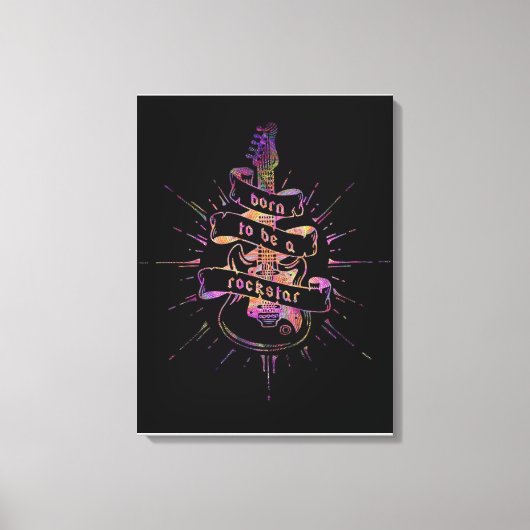 Born to be a Rock Star Canvas Afdruk (Voorkant)