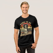 Born to Be Awesome - Coole Katze im Retrolook Tri-Blend Shirt (Voorkant volledig)