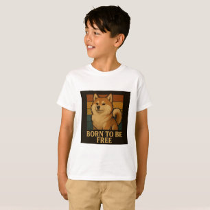Born To Be Free Graphic Design voor Hondenliefhebb T-shirt