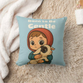 Born to Be Gentle" Knuffelend Kind & Lam - Schatti Kussen (Deken)
