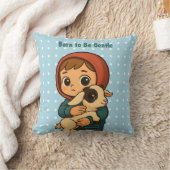 Born to Be Gentle" Knuffelend Kind & Lam - Schatti Kussen (Deken)