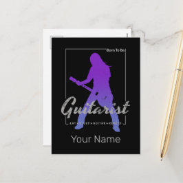 Born To Be Gitarist voor muzikanten en bandlid Feestdagenkaart