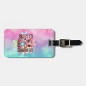 Born to Be Unique Cute Pink Dragon– Inspirational  Bagagelabel (Voorkant horizontaal)