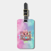 Born to Be Unique Cute Pink Dragon– Inspirational  Bagagelabel (Voorkant verticaal)