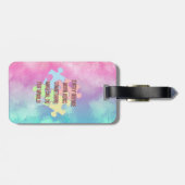 Born to Be Unique Cute Pink Dragon– Inspirational  Bagagelabel (Achterkant horizontaal)