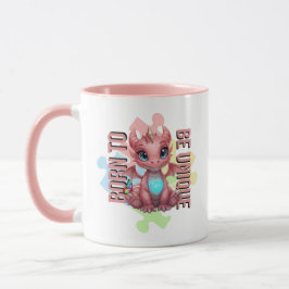 Born to Be Unique Cute Pink Dragon– Inspirational  Mok