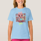 Born to Be Unique Cute Pink Dragon– Inspirational  T-shirt (Voorkant)
