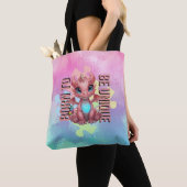 Born to Be Unique Cute Pink Dragon– Inspirational  Tote Bag (Dichtbij)