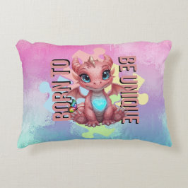 Born to Be Unique – Dragon Heart Cute Baby Dragon  Accent Kussen
