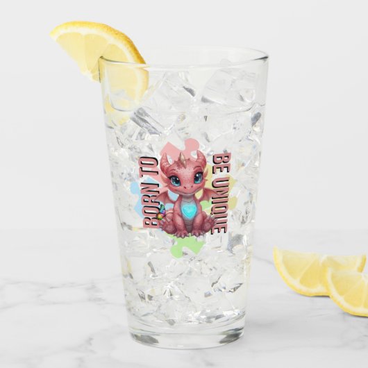 Born to Be Unique – Dragon Heart Cute Baby Dragon Glas (Voorkant ijs)