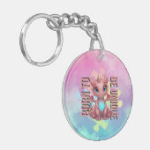 Born to Be Unique – Dragon Heart Cute Baby Dragon  Sleutelhanger (Voorkant Links)