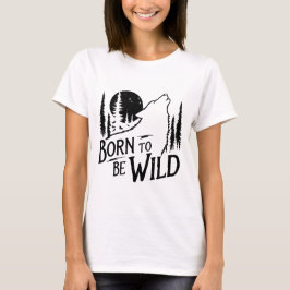 Born To Be Wild avonturenliefhebber meisjes, wit T-shirt