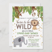 Born to Be Wild Oerwoud Baby shower Invitation Kaart (Voorkant)