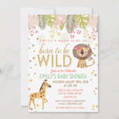 Born to Be Wild Oerwoud Baby shower Invitation Kaart (Voorkant)