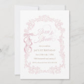 Born to Bloom Pink Floral 1st Birthday Kaart (Voorkant)