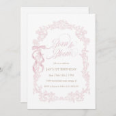 Born to Bloom Pink Floral 1st Birthday Kaart (Voorkant / Achterkant)