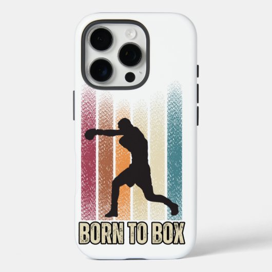"Born to Box" Retro Boxing Art Case-Mate iPhone Case (Achterkant)