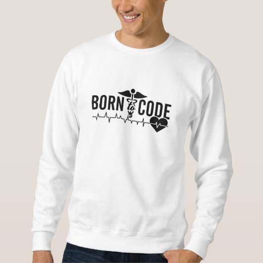 Born To Code Medical Coder Programmer ICD Coding Trui (Voorkant)