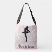 "Born To Dance" Tote m/ studioname & haar naam Crossbody Tas (Voorkant)