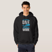 Born To Dive Forced To Work Scuba Diver Hoodie (Voorkant volledig)