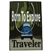 Born To Explore Road Trip Medium Cadeauzakje (Voorkant)