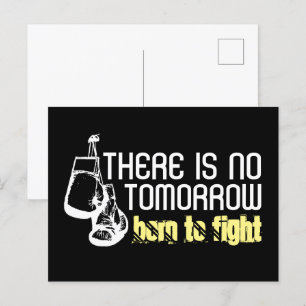 Born to Fight, knuppende handschoenen Briefkaart