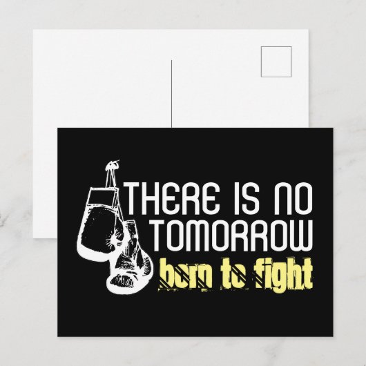 Born to Fight, knuppende handschoenen Briefkaart (Voorkant / Achterkant)