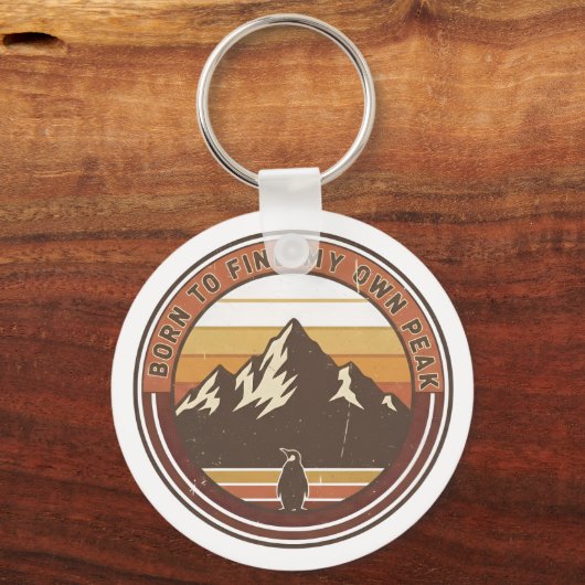 Born to find my own peak-The inspirational penguin Sleutelhanger (Voorkant)