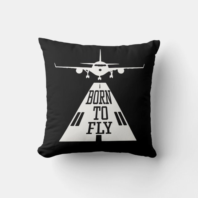 Born To Fly Aviation Pilot Flying Airplane Aircraf Kussen (Voorkant)