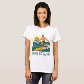 Born To Glide Cali Surfer -Retro Surf Art- Surfing T-shirt (Voorkant volledig)