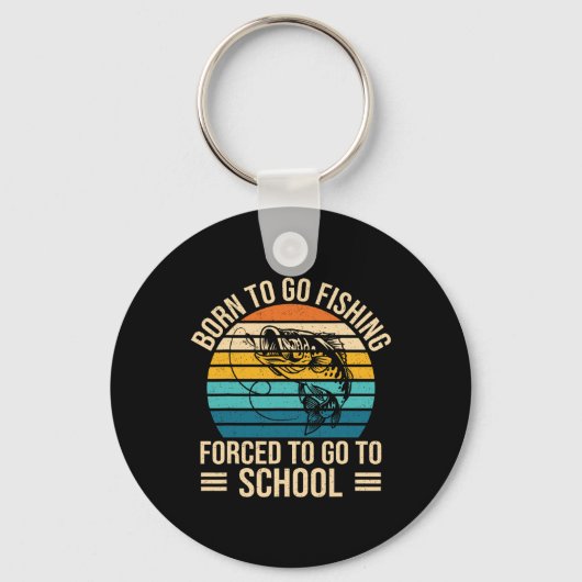Born to go Gevist school grappig Vissen boy Sleutelhanger (Voorkant)