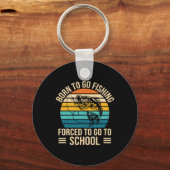 Born to go Gevist school grappig Vissen boy Sleutelhanger (Voorkant)