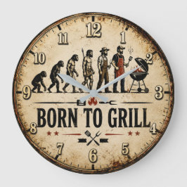 Born to Grill Funny BBQ Evolution Grote Klok