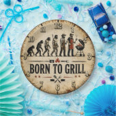 Born to Grill Funny BBQ Evolution Papieren Bordje (Feest)