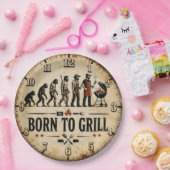 Born to Grill Funny BBQ Evolution Papieren Bordje (Feest)