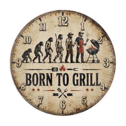Born to Grill Funny BBQ Evolution Snijplank (Voorkant)