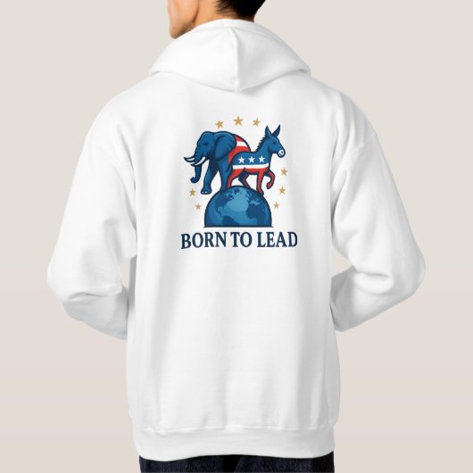 Born To Lead - Elephant & Donkey on Earth Patrioti Hoodie (Achterkant)