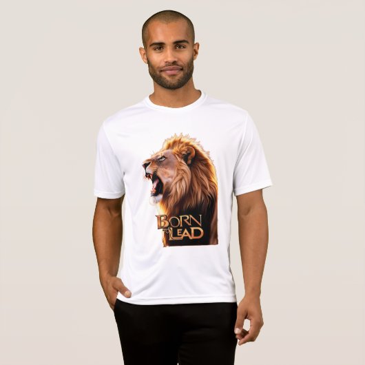 "Born to Lead - Roaring Lion Head Mannen T-Shirt" T-shirt (Voorkant volledig)