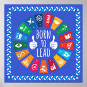 Born to Lead SDGs 2030 Wall Art – Birthday Gift Poster (Voorkant)