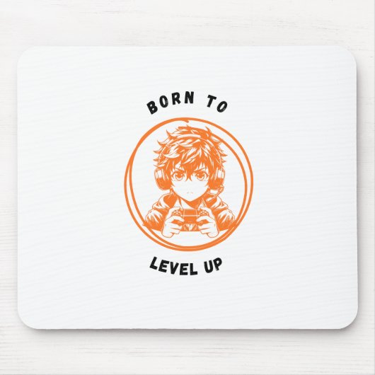 Born to Level Up Gaming Mousepad Muismat (Voorkant)