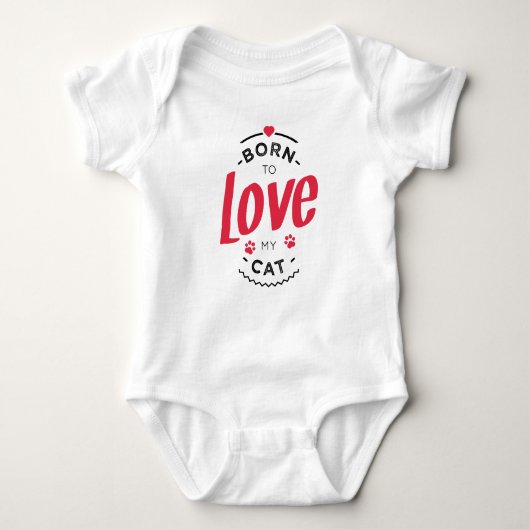 born to love my cat romper (Voorkant)