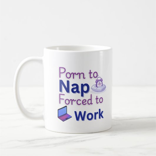 Born to Nap – Funny Work Giftful Humor Koffiemok (Links)