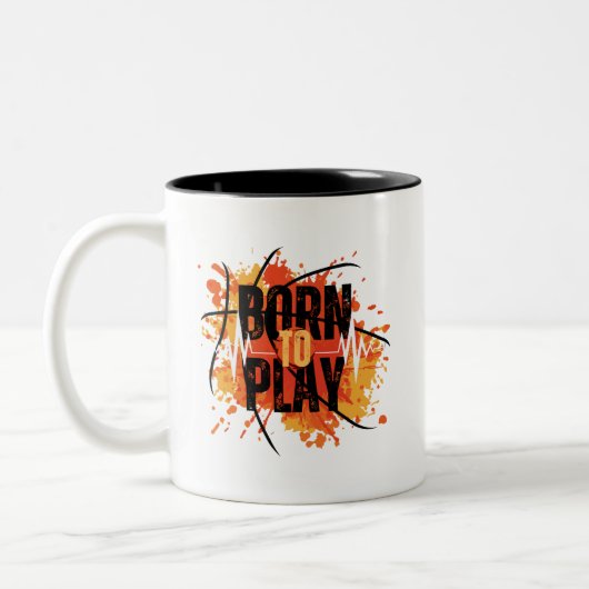 Born To Play – Gamer & Athlete Mug for Passion-Dri Tweekleurige Koffiemok (Links)