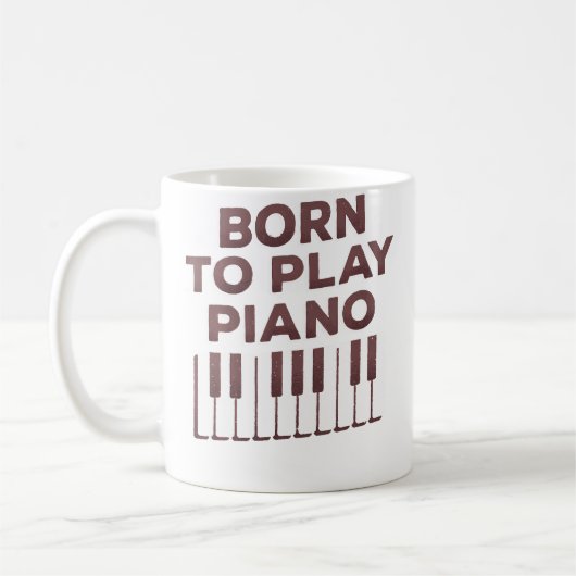 Born To Play Piano - Piano Lover Koffiemok (Links)